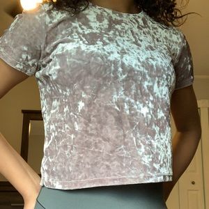 Pink Metallic Crop Top